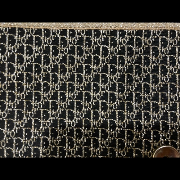 Vintage Christian Dior 1970’s Clutch Evening Blue & Gold - Picture 9 of 9